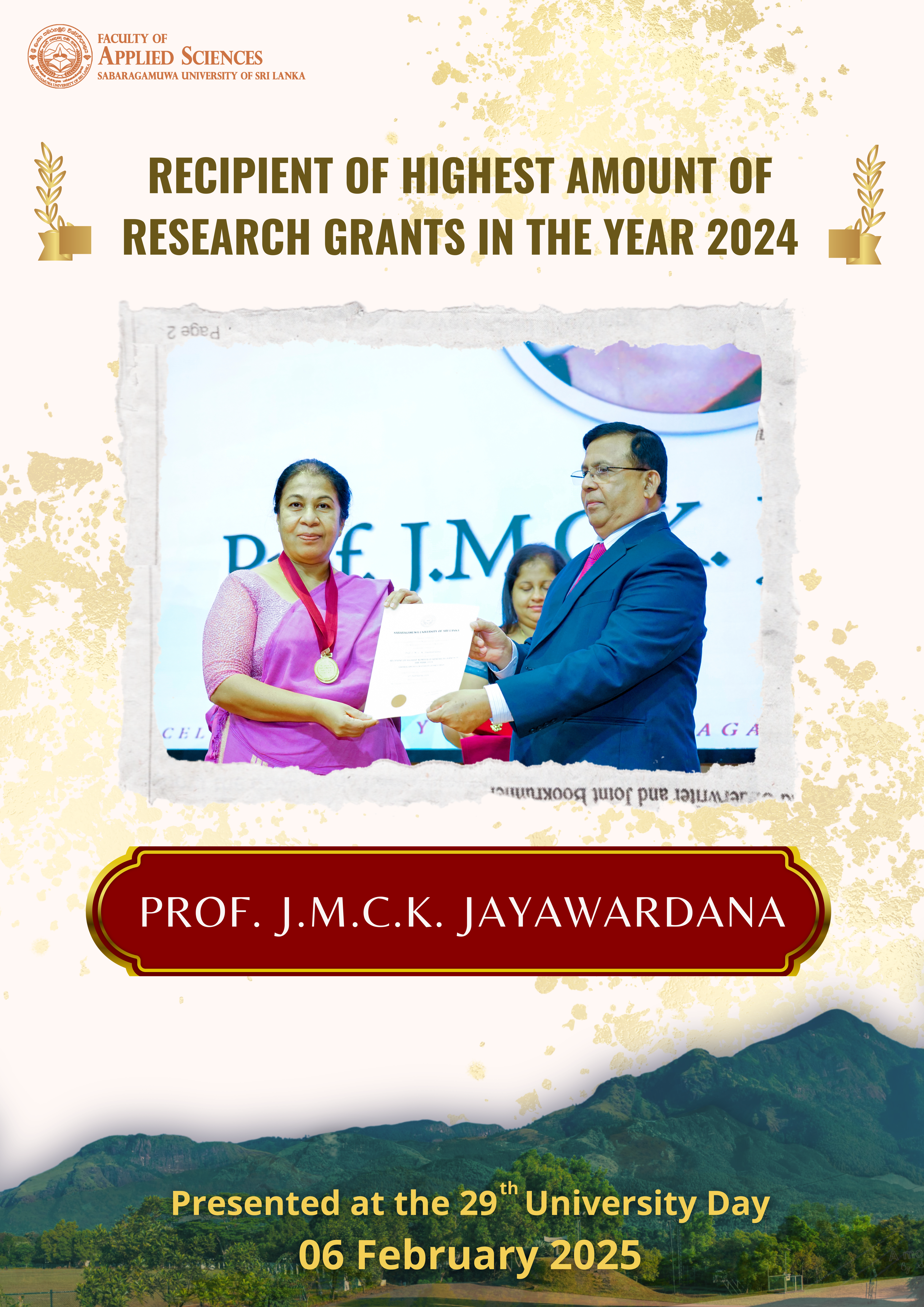 Receipient of Highest Amount of Research Grants in the Year 2024