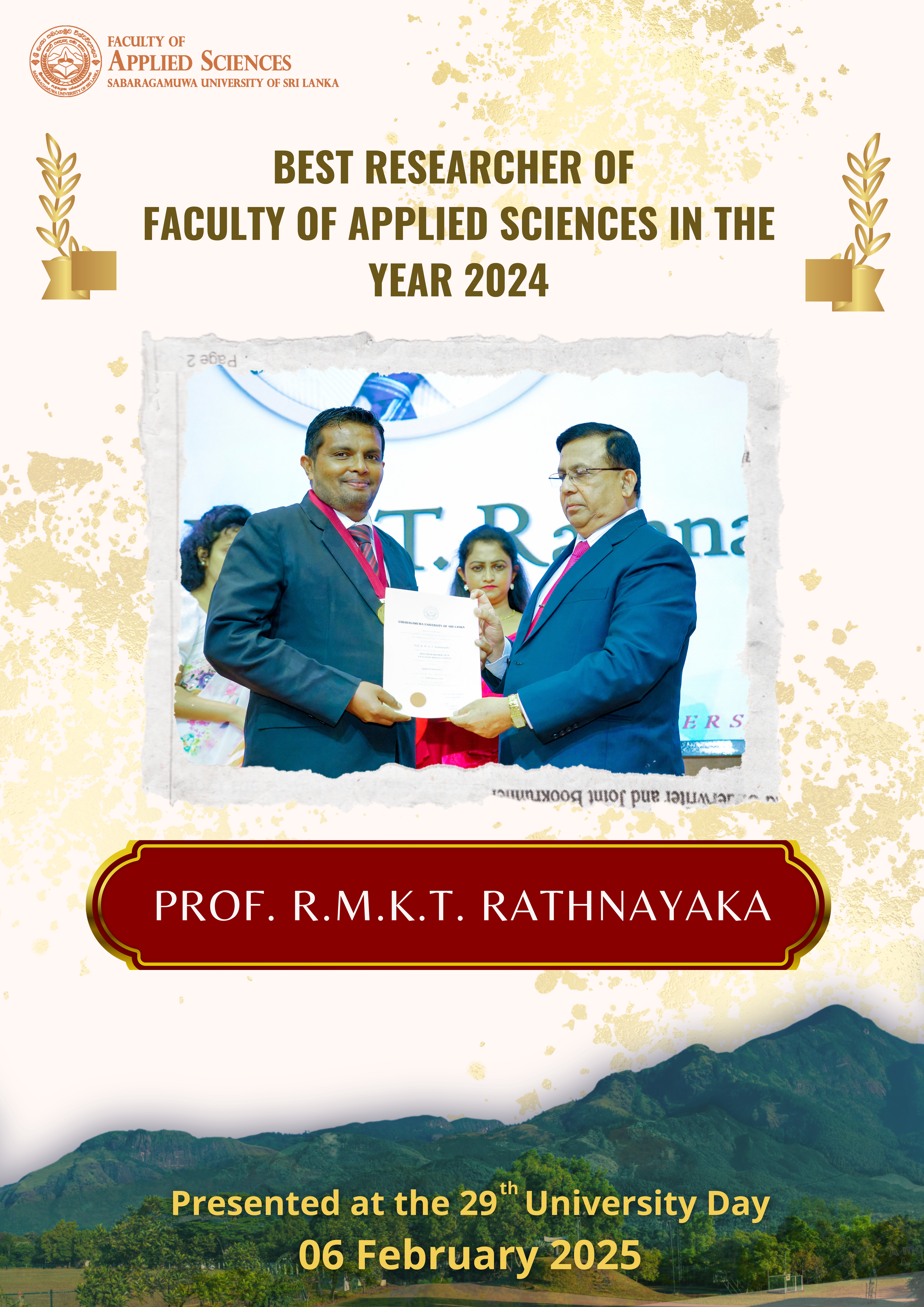 Best Researcher for Faculty of Applied Sciences in the Year 2024