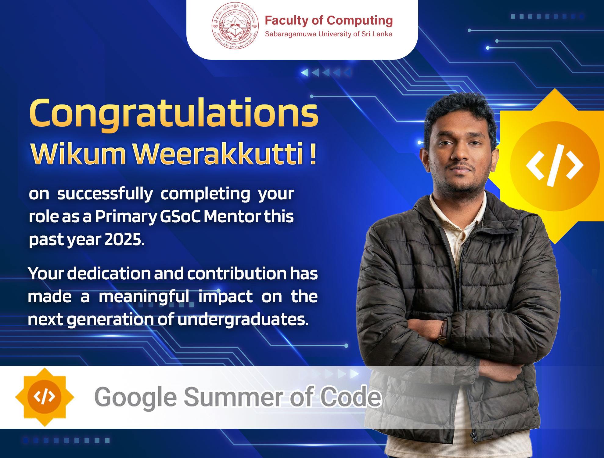 Undergraduate Excellence in Global Open-Source Mentorship!