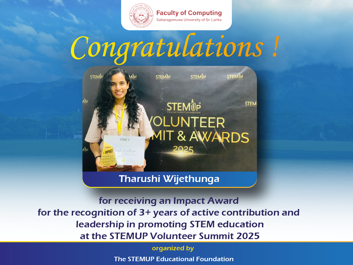 Tharushi Wijethunga Recognised with the Impact Award for Outstanding Contribution to STEM Education!