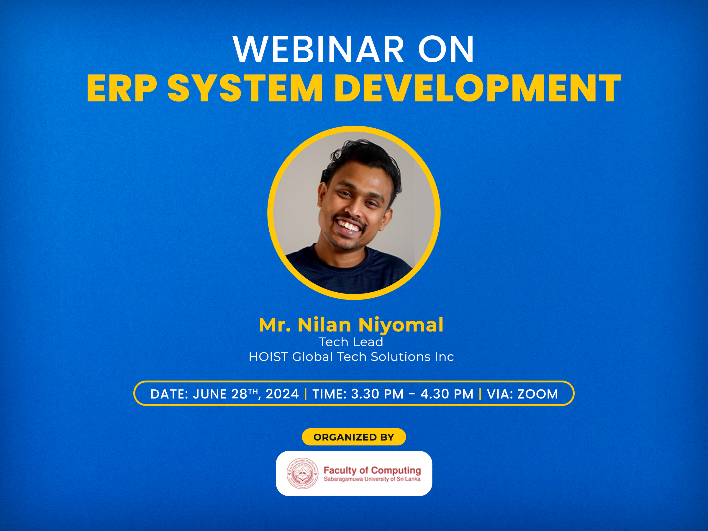 Webinar on ERP System Development by Mr. Nilan Niyoma