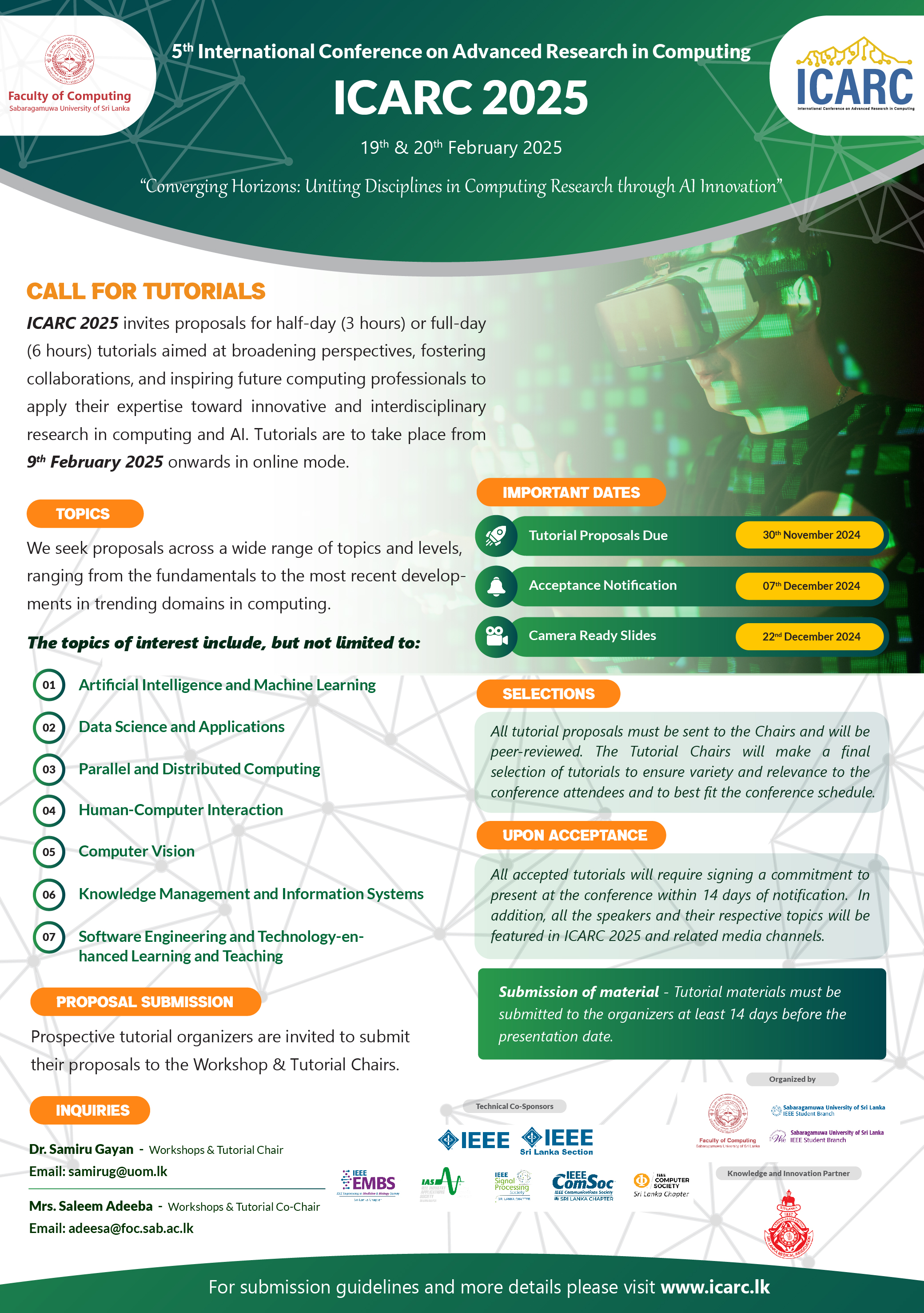 Tutorial Submission for ICARC 2025 is now OPEN!