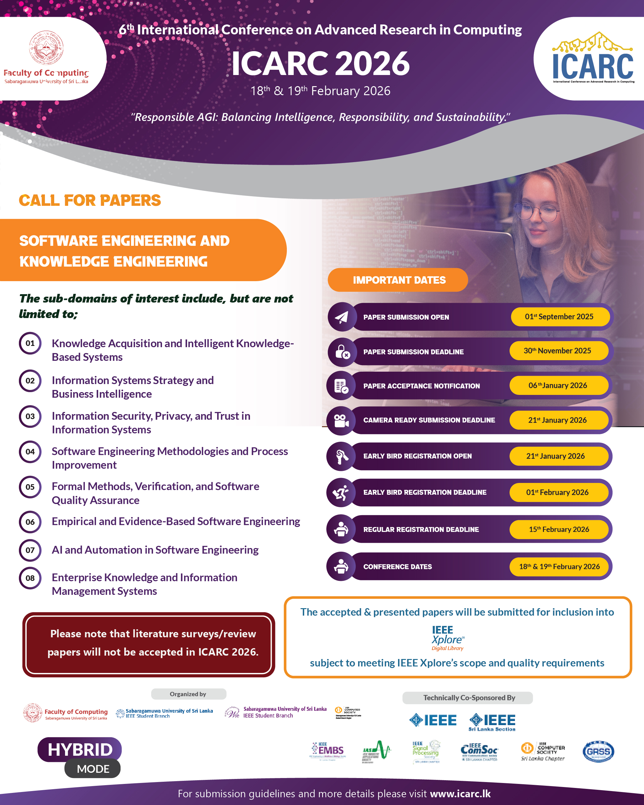 Call for Papers - Software Engineering and Knowledge Engineering Track