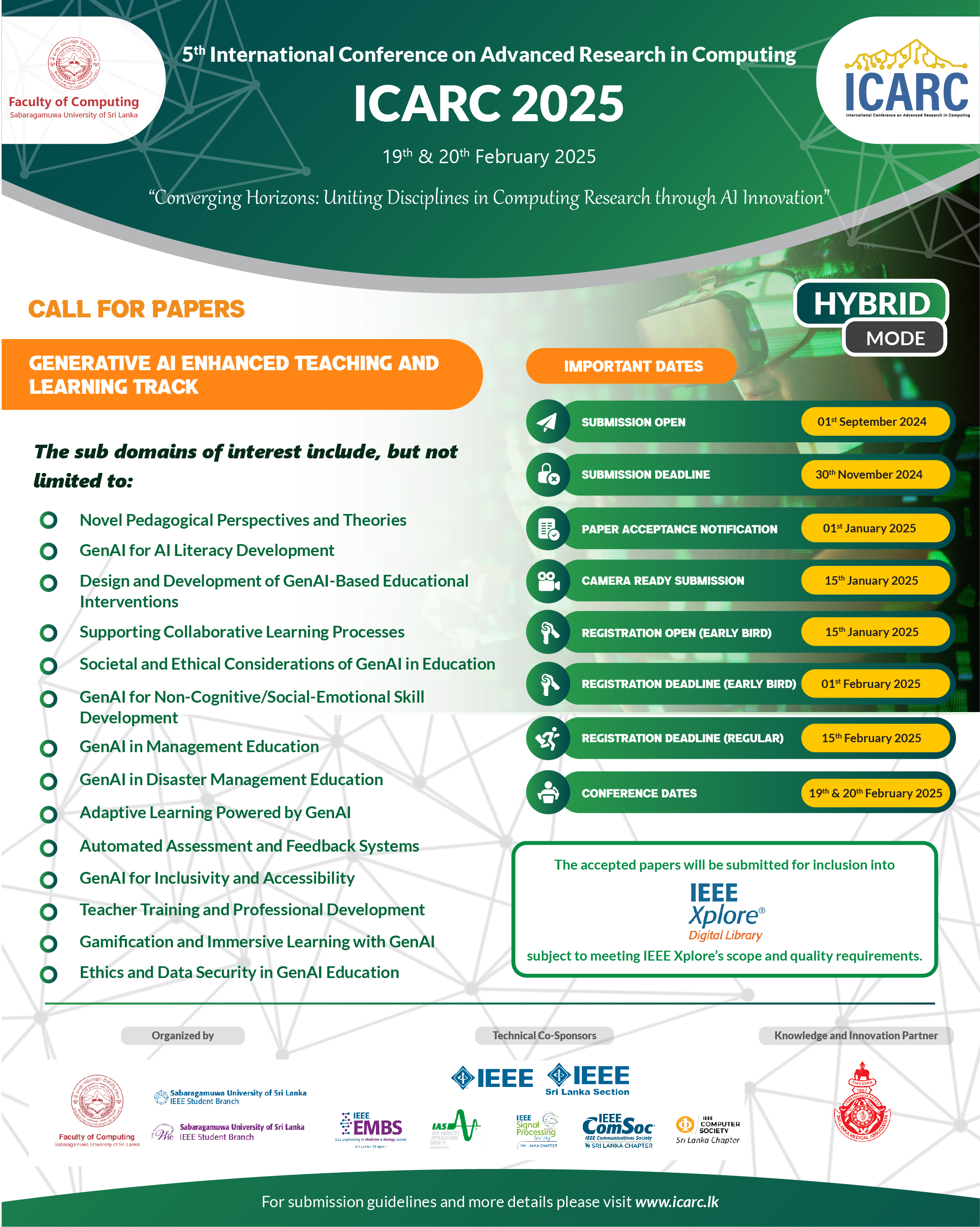 Calling all Researchers and Innovators in Generative AI Enhanced Teaching and Learning! 