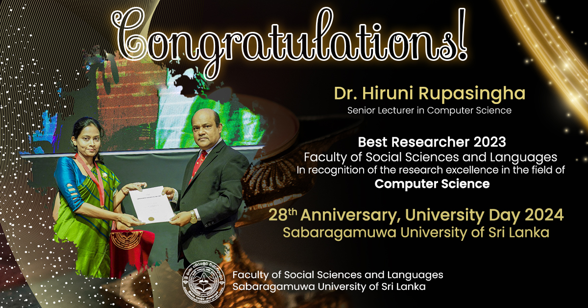 Best Researcher 2023 of the Faculty of Social Sciences & Languages