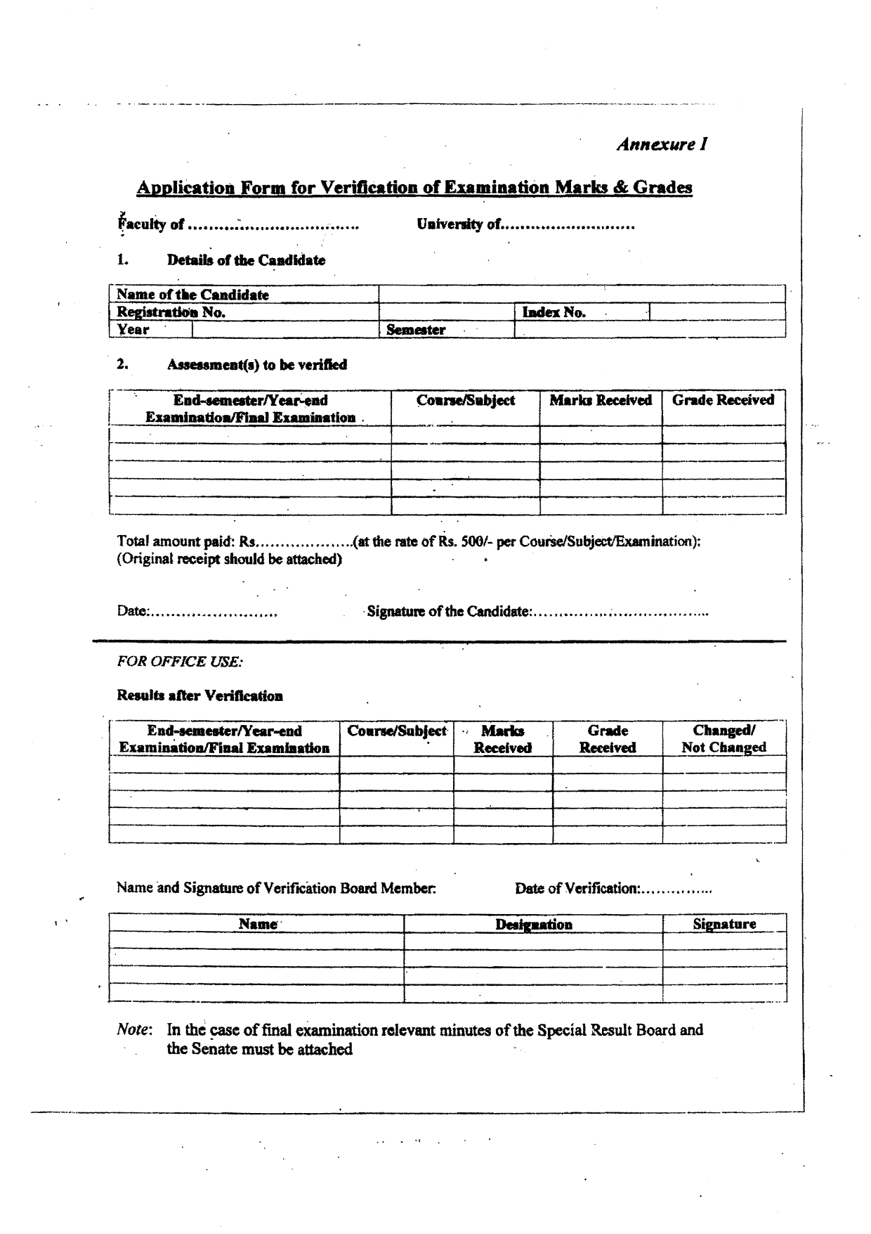Notice : Results Rescrutinization