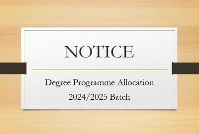 Degree Programme Allocation - 2024/2025 Batch