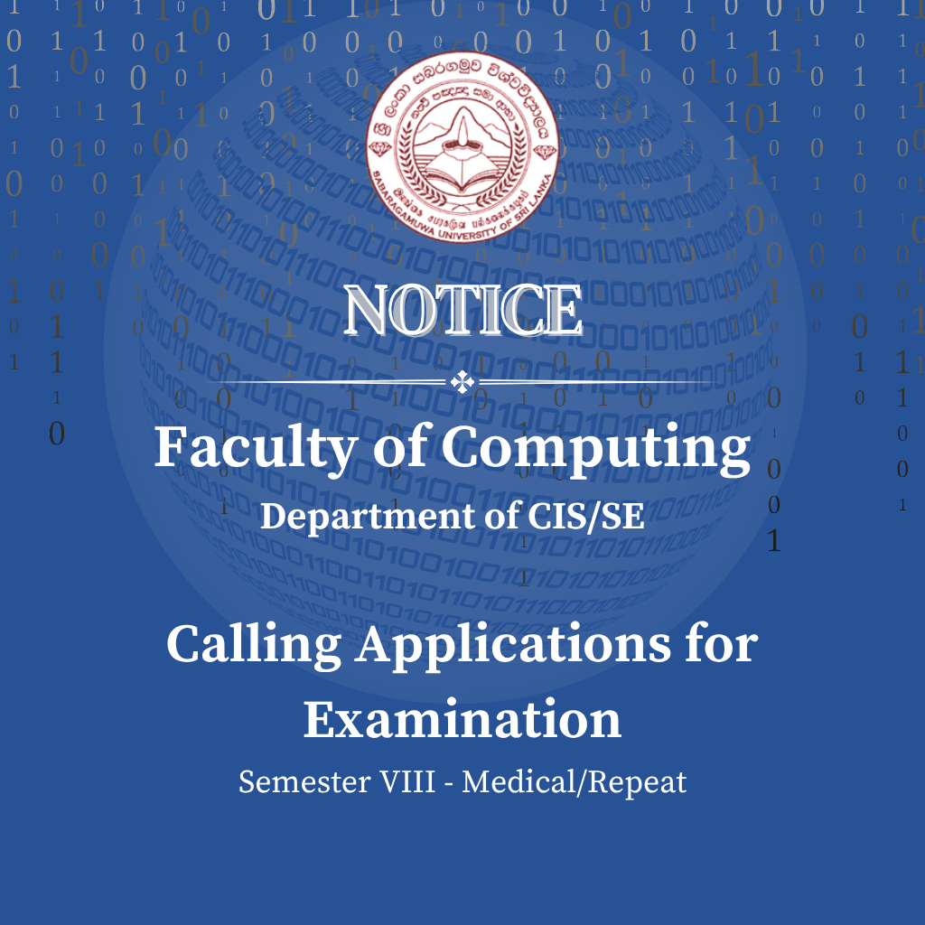 Calling Applications for Examination - Faculty of Computing - Semester VIII Medical/Repeat
