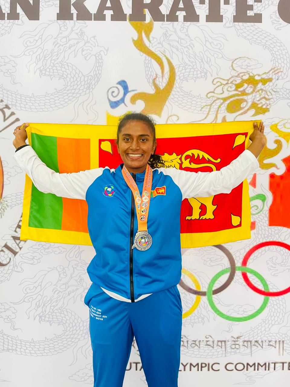 Undergraduate excellence shines with a silver medal at the South Asian Karate Championship!