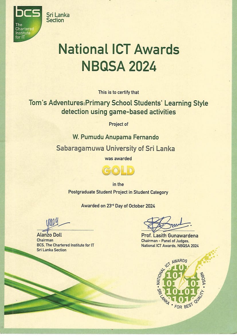 Sabaragamuwa University of Sri Lanka Research Project Wins Prestigious GOLD