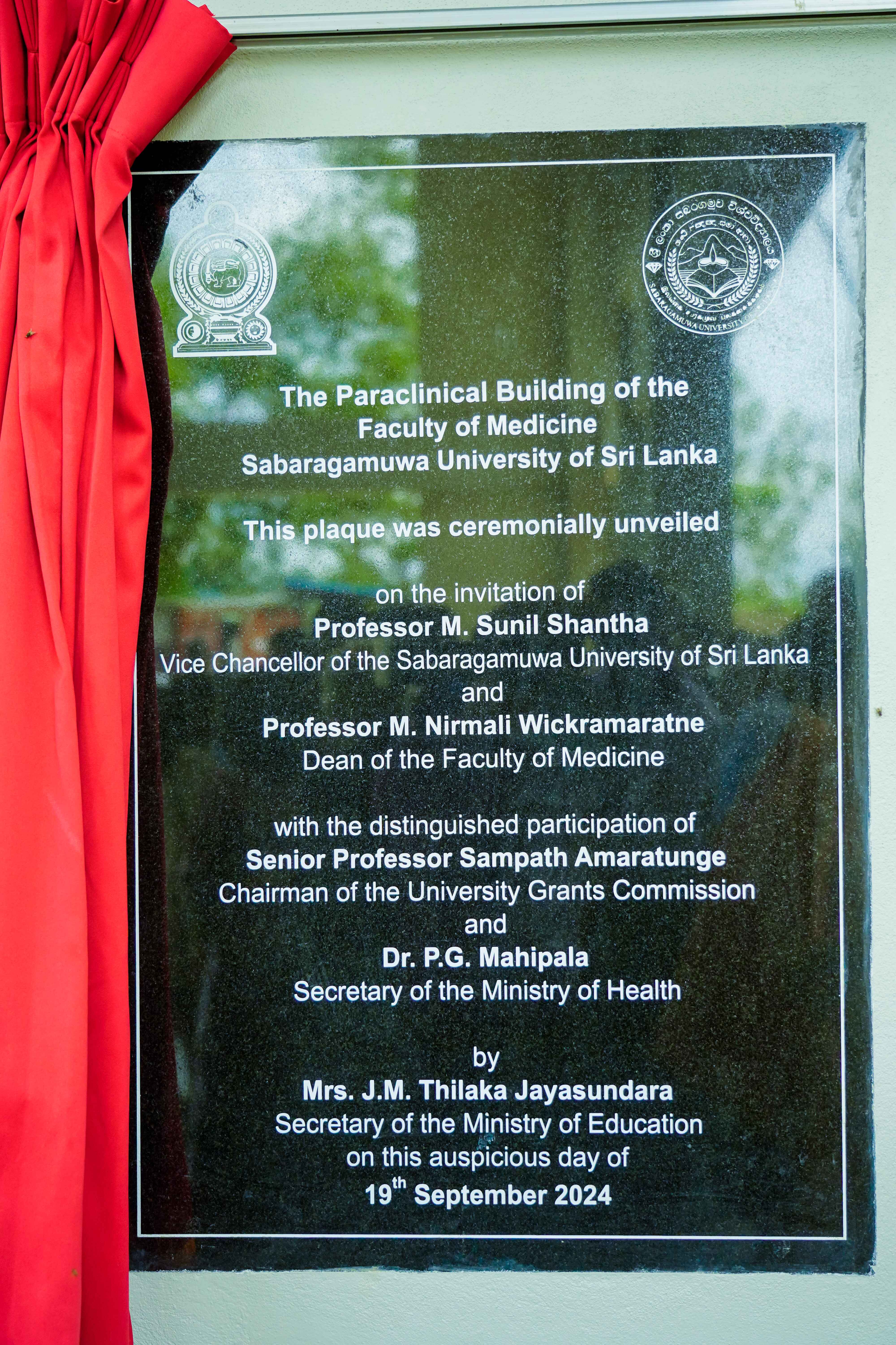 Opening Ceremony of the Paraclinical Building of the Faculty of Medicine